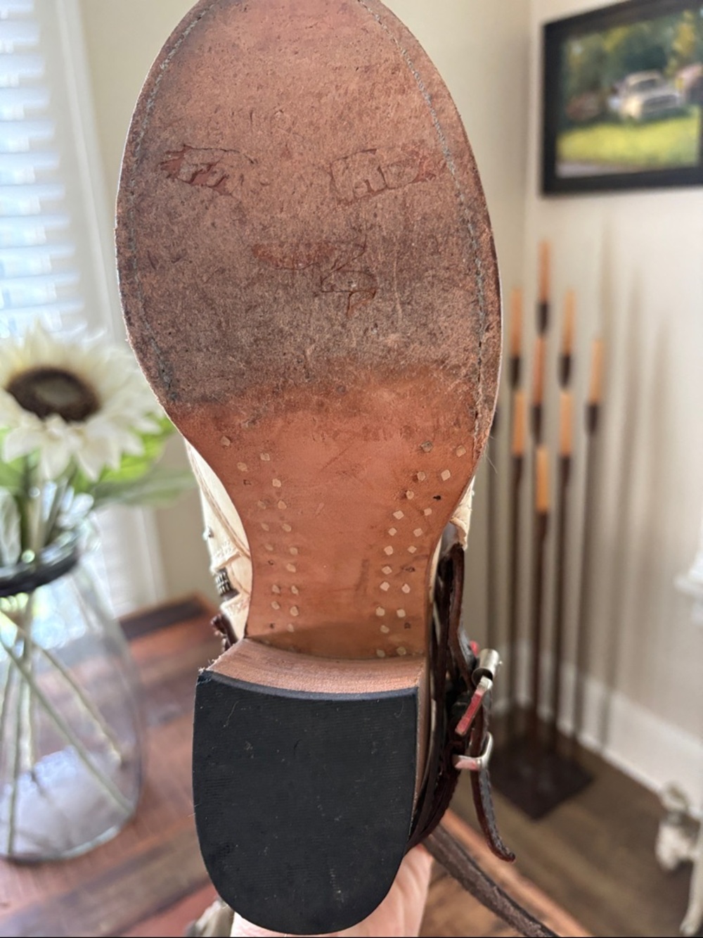 Freebird Leather Cutout Ankle Booties in Cream and Brown - Picture 6 of 6